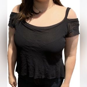 Sweet Pea Black Off-Shoulder Top